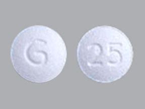G 25 pill - Pill with imprint 027 R is White, Round and has been identified as Alprazolam 0.25 mg. It is supplied by Actavis. Alprazolam is used in the treatment of Anxiety; Panic Disorder and belongs to the drug class benzodiazepines . There is positive evidence of human fetal risk during pregnancy. Alprazolam 0.25 mg is classified as a Schedule 4 ...